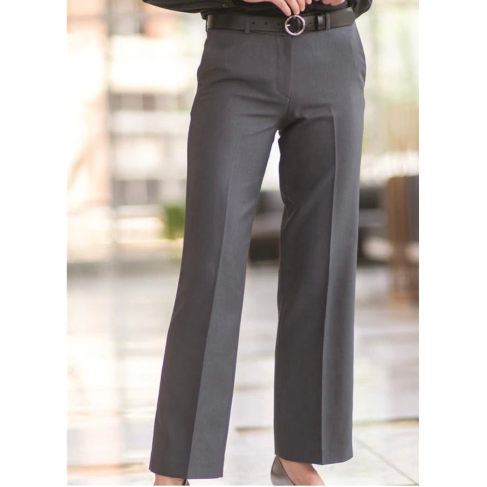 NWT Edwards Women’s Steel Grey Flat Front Uniform Pants Size 18 UL Unhemmed